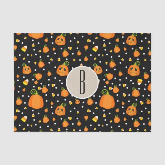 Halloween Grillen pompoenen Rustieke Kraft Tissuepapier (Voorkant)