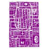 Halloween grillige Cool Typography Patroon Paarse Medium Cadeauzakje (Voorkant)
