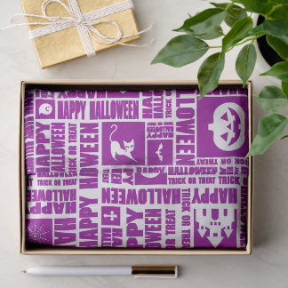 Halloween grillige Cool Typography Patroon Paarse Tissuepapier