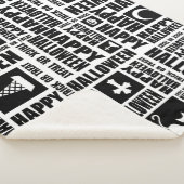 Halloween grillige Cool Typography Patroon Zwart Sherpa Deken (3/4)