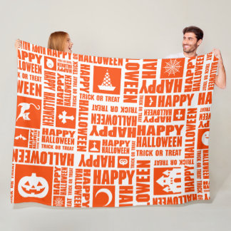 Halloween grillige Cool Typography Pattern Sinaasa Fleece Deken