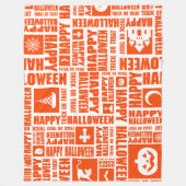 Halloween grillige Cool Typography Pattern Sinaasa Fleece Deken (Voorkant)
