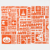 Halloween grillige Cool Typography Pattern Sinaasa Fleece Deken (Voorkant (Horizontaal))