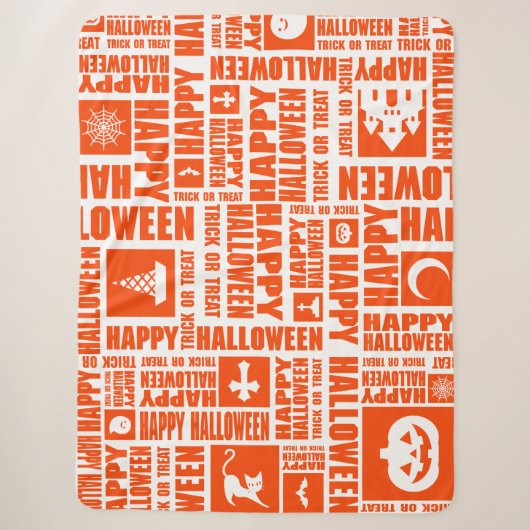 Halloween grillige Cool Typography Pattern Sinaasa Sherpa Deken (Voorkant)