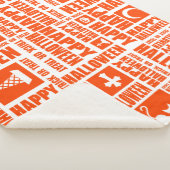 Halloween grillige Cool Typography Pattern Sinaasa Sherpa Deken (3/4)