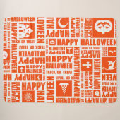 Halloween grillige Cool Typography Pattern Sinaasa Sherpa Deken (Voorkant (horizontaal))