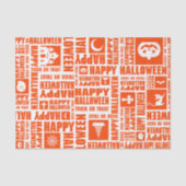 Halloween grillige Cool Typography Pattern Sinaasa Tissuepapier (Voorkant)