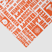 Halloween grillige Cool Typography Pattern Sinaasa Tissuepapier (Detail)