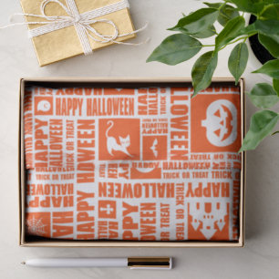 Halloween grillige Cool Typography Pattern Sinaasa Tissuepapier