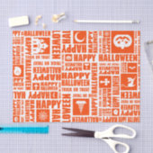 Halloween grillige Cool Typography Pattern Sinaasa Tissuepapier (Craft)