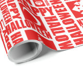 Halloween grillige grappige typografie Rood Cadeaupapier (Rol Hoek)