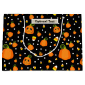 Halloween grillige pompoenen rustieke kraft large cadeautasje (Voorkant)