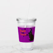 Halloween grillige Schattigee heksenkat Paarse Acryl Drinkbeker (Achterkant)