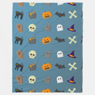 Halloween grillige Schattigee Patroon Bluegray Fleece Deken