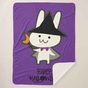 Halloween grillige Schattigee tovenaar konijn Paar Sherpa Deken