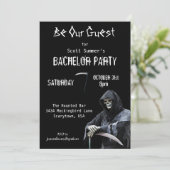 Halloween Grim Reaper Bachelor Party Kaart (Staand voorkant)