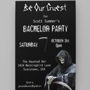 Halloween Grim Reaper Bachelor Party Kaart