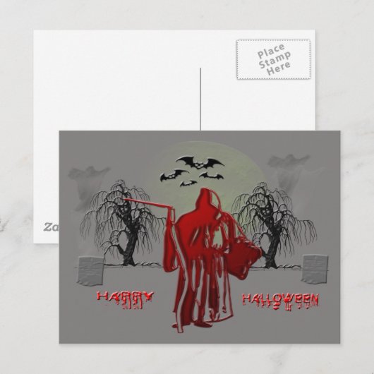 Halloween Grim Reaper Briefkaart (Voorkant / Achterkant)
