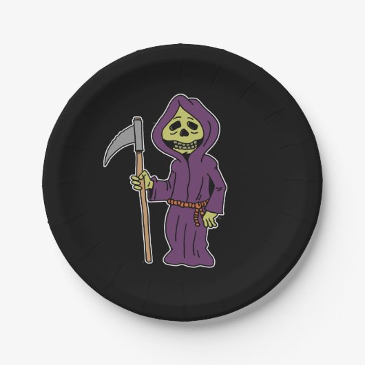 Halloween Grim Reaper Cartoon Bord (Voorkant)