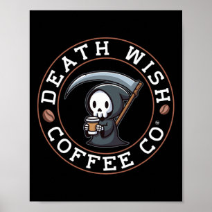 Halloween Grim Reaper Drink Koffiedoodswens C Poster