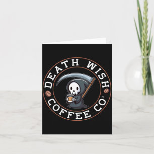 Halloween Grim Reaper Drinkt Koffie Death Wish Kaart
