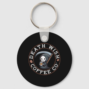 Halloween Grim Reaper Drinkt Koffie Death Wish Sleutelhanger