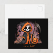 Halloween Grim Reaper Feestdagenkaart (Voorkant / Achterkant)