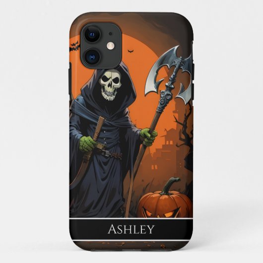 Halloween Grim Reaper gepersonaliseerd Case-Mate iPhone Case (Achterkant)