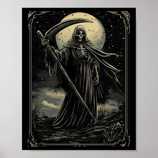 Halloween Grim Reaper Gothic Gothic Poster (Voorkant)