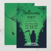 Halloween Grim Reaper Green Party Graveyard Kaart (Voorkant / Achterkant)