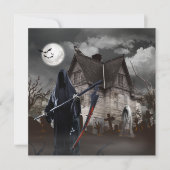 Halloween Grim Reaper Haunted House Kaart (Voorkant)
