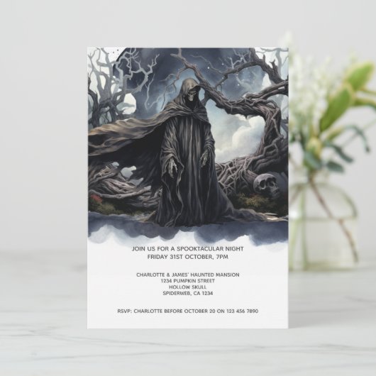 Halloween Grim Reaper Kaart (Staand voorkant)