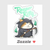 Halloween Grim Reaper Kat Sticker (Vel)