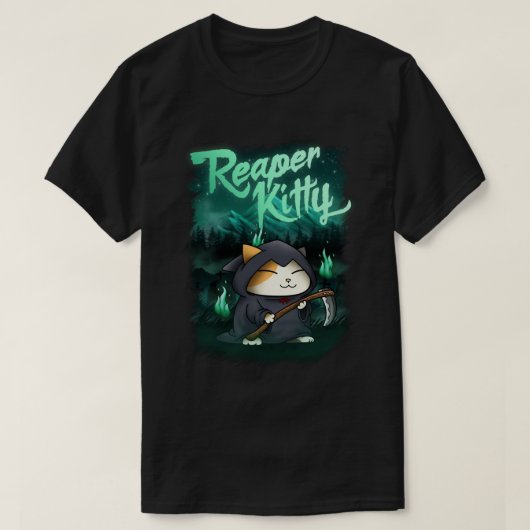 Halloween Grim Reaper Kat T-shirt (Design voorkant)