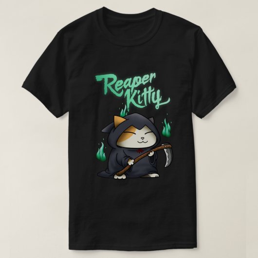 Halloween Grim Reaper Kat T-shirt (Design voorkant)