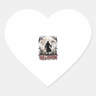 Halloween Grim Reaper Lantaarn Volle Maan Grafsten Hart Sticker