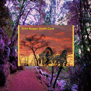 Halloween Grim Reaper over het vervoer van paarden Kaart