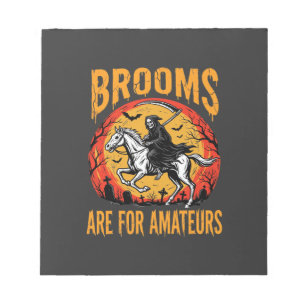 Halloween Grim Reaper Paarden Bezem Is Voor Amateu Notitieblok