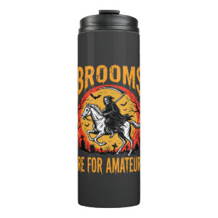 Halloween Grim Reaper Paarden Bezem Is voor Amateu Thermosbeker