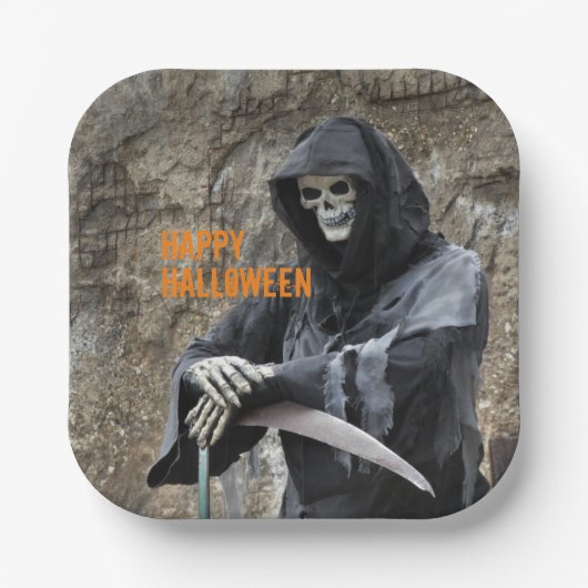 Halloween Grim Reaper  Papieren Bordje (Voorkant)