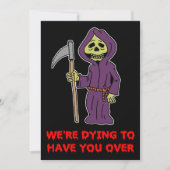 Halloween Grim Reaper Party Invitation Kaart (Voorkant)