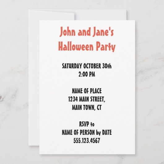 Halloween Grim Reaper Party Invitation Kaart (Achterkant)