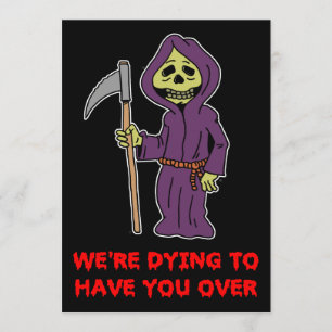 Halloween Grim Reaper Party Invitation Kaart