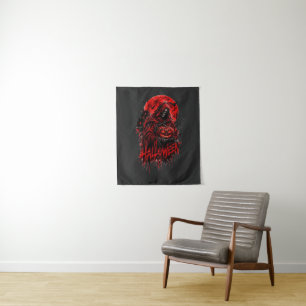 Halloween Grim Reaper Pompoen Gothic Horror Ontwer Wandkleed