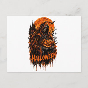 Halloween Grim Reaper Pompoen Gotische Griezeldesi Feestdagenkaart
