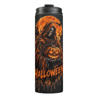 Halloween Grim Reaper Pompoen Gotische Griezeldesi Thermosbeker