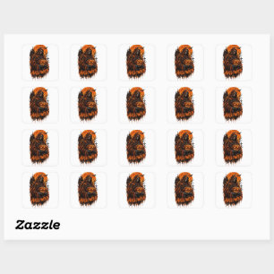 Halloween Grim Reaper Pompoen Gotische Griezeldesi Vierkante Sticker