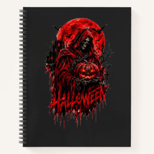 Halloween Grim Reaper Pompoen Gotische Horror Ontw Notitieboek