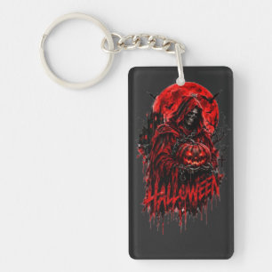 Halloween Grim Reaper Pompoen Gotische Horror Ontw Sleutelhanger