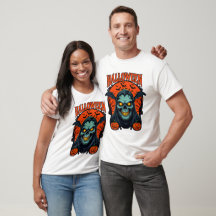 Halloween Grim Reaper Schedel T-shirt voor Horror